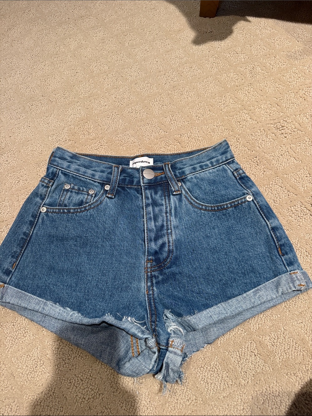 Revolve- Superdown High-Rise Blue Denim Women’s Shorts